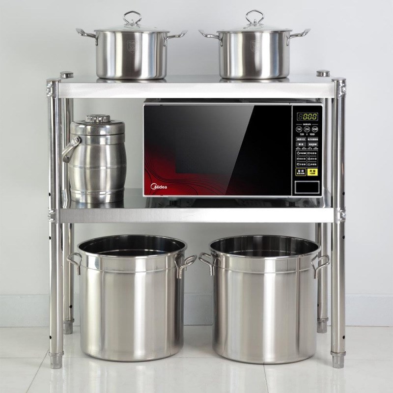 厨房置物架台面落地放锅s架收纳架烤箱多层子架不锈钢微波炉架三