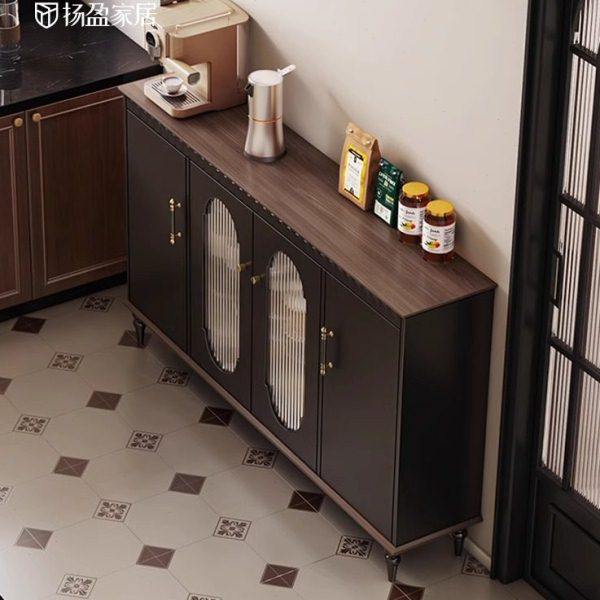 中古风餐边柜30cm超薄矮柜新款厨房多功能储物柜靠墙一体款,商业/办公家具,餐柜,淘宝优惠券,粉丝福利购,淘宝优惠卷