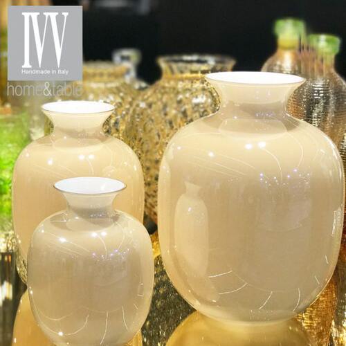 意大利ivv进口玄关玻璃花瓶欧式简约奢华桌面鲜花瓶创意复古小号