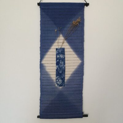 壁挂家居装饰品植物织手工中国民族风扎染麻蓝禅意染白族云南大理