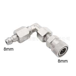 跨境供应90度旋转8mm快速断开接头不锈钢管道配件1/8''NPT螺纹