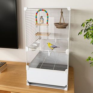 鸟笼透明防溅加粗加密家用大号鹦鹉虎皮玄凤专用生态横丝豪华别墅