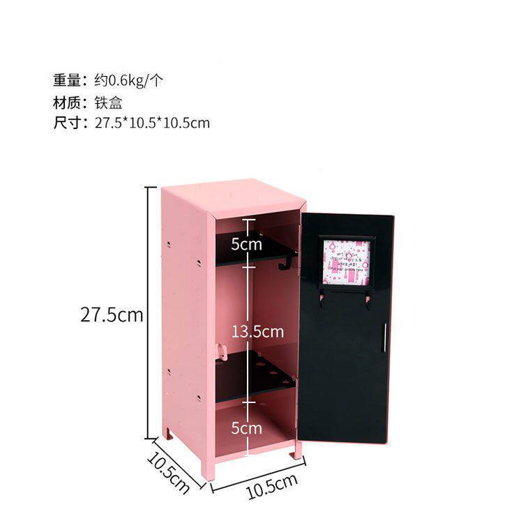 小铁柜家用桌面收纳柜开门式迷你铁柜子宿舍桌上韩国ins风铁皮柜