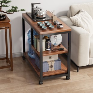 茶桌家用小茶台沙发边几侧边柜客厅可移动茶几置物架桌子茶水柜无