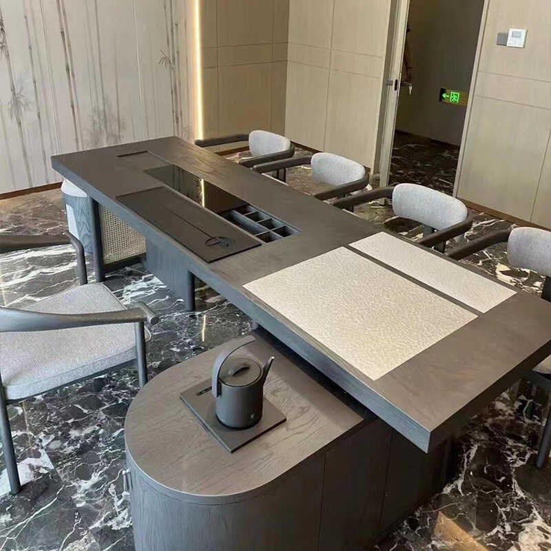 新中式茶桌椅组合实木禅意泡茶台现代简约办公室家用功夫喝茶桌子