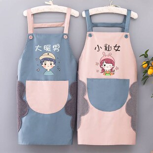 围裙家用厨房夏季 大人 全棉夏天漂亮洋气情侣咖啡师趣情围兜夏季