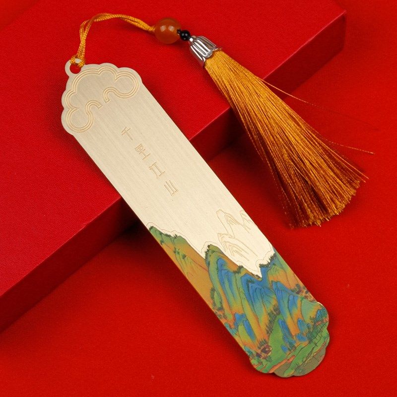 千里江山书签国潮创意金属镂空彩绘便签中国风特色小礼品送老外,文具电教/文化用品/商务用品,书签,淘宝优惠券,粉丝福利购,淘宝优惠卷