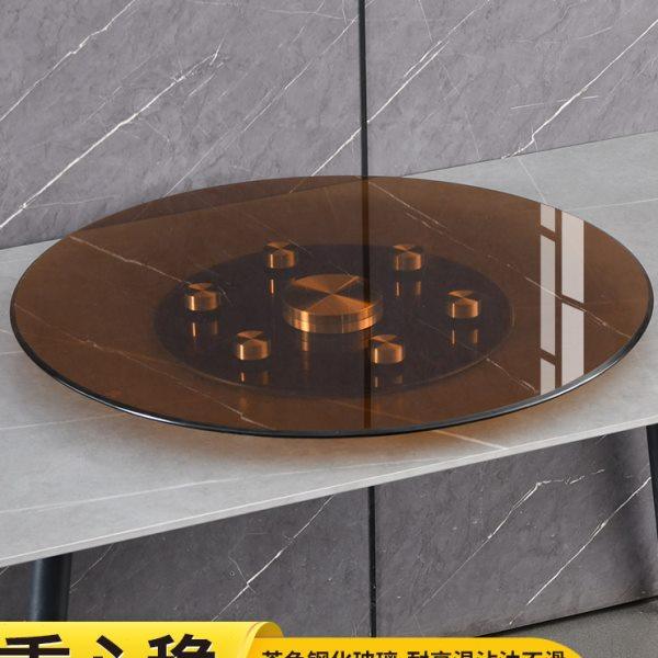 餐桌转盘钢化玻璃家用圆桌转盘饭店可旋转圆盘茶色辅助轮转盘转台,住宅家具,玻璃餐桌,淘宝优惠券,粉丝福利购,淘宝优惠卷