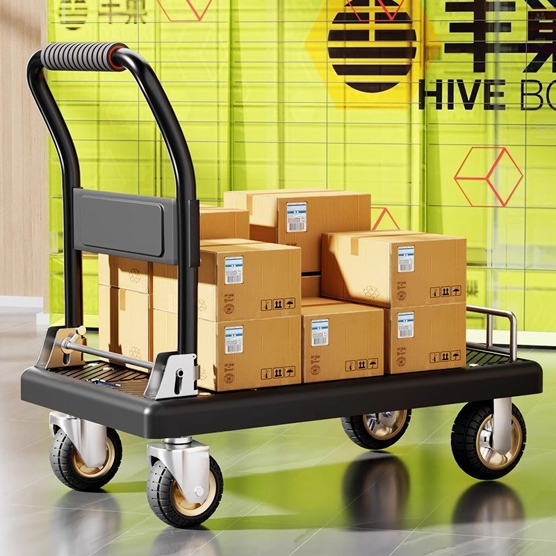 小推车拉货折叠手推车平板车轻便承重手拉家用拖车X搬运车小拉车