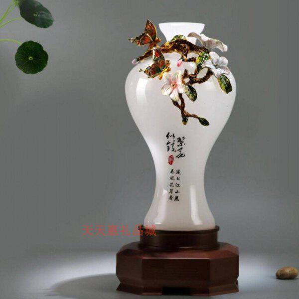 繁华似锦琉璃珐琅彩美人瓶花瓶现代时尚家居客厅电视柜装饰收藏