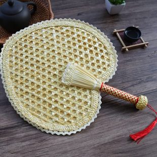 手工编织扇子老式大蒲扇夏季驱蚊芭蕉麦秸草编儿童随身古典中国风