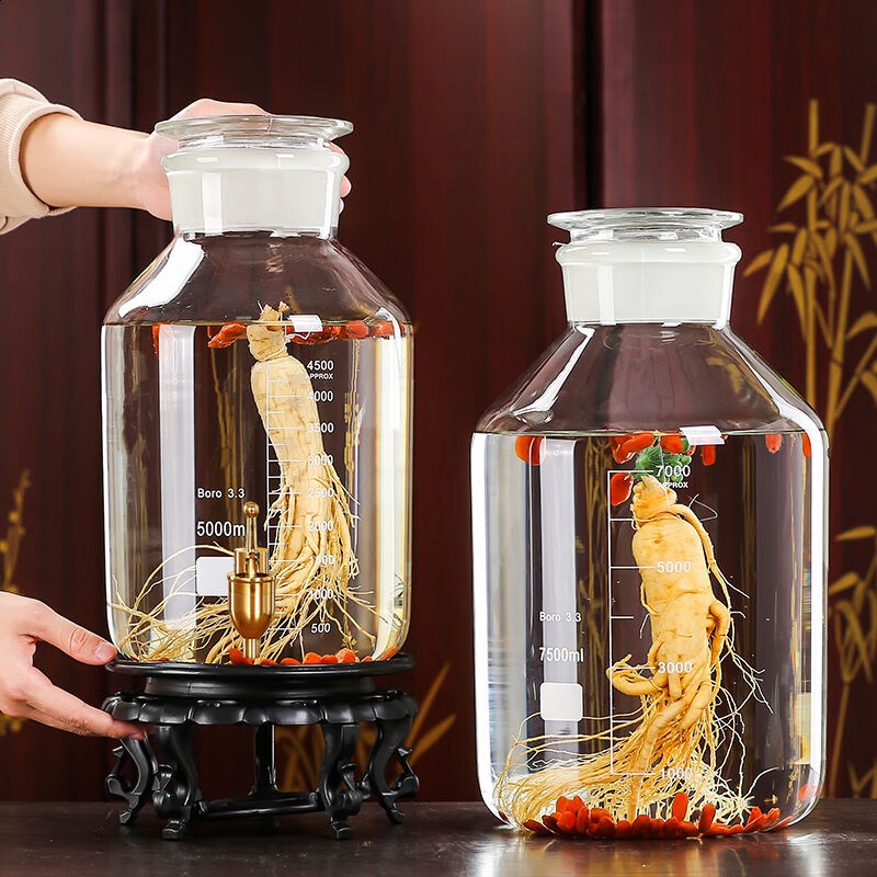 亿特蓝广口玻璃泡酒瓶带r龙头高硼硅加厚泡酒坛带刻度专用密封酿