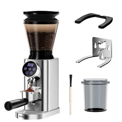 BioloMix不锈钢锥盘咖啡研磨机磨豆机磨粉机Burr coffee grinder