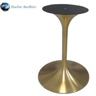 跨境出口郁金香造型铁艺餐桌腿酒店商用喇叭桌脚现代简约家具配件