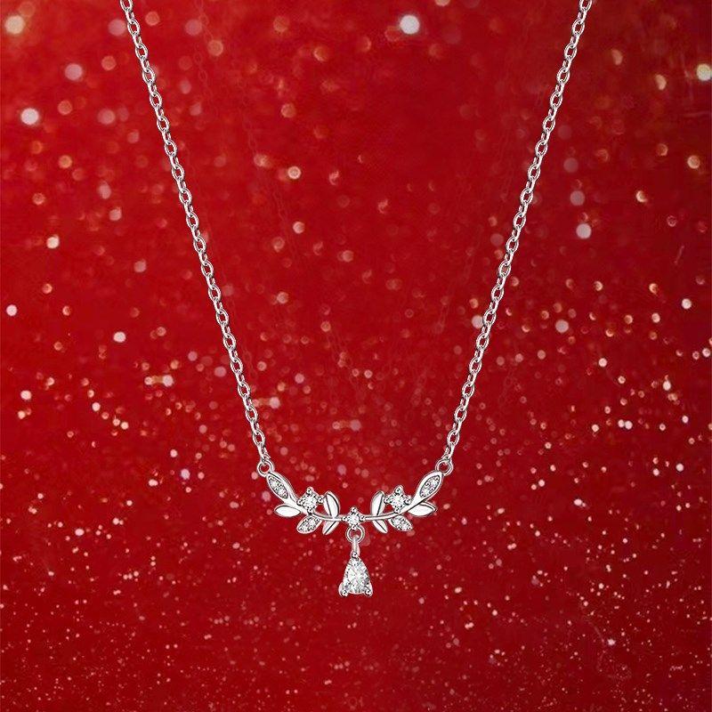 999纯银月桂女神项链女小众设计高级感锁骨链轻奢颈链送女友礼物,饰品/流行首饰/时尚饰品新,银饰项链,淘宝优惠券,粉丝福利购,淘宝优惠卷