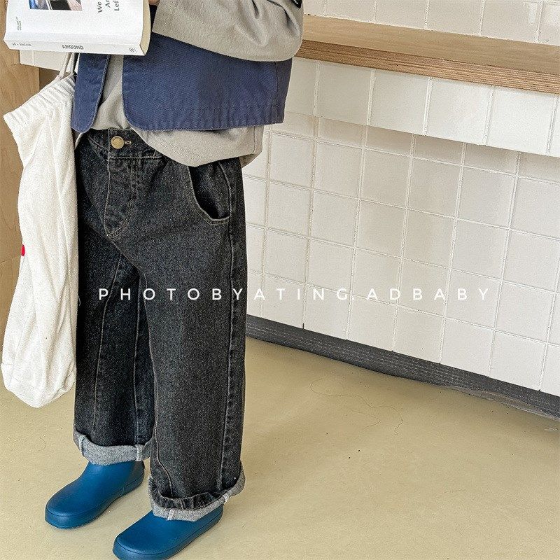 儿童韩版牛仔裤春秋装男女童拼接款哈伦裤子宝宝宽松百搭休闲长裤,童装/婴儿装/亲子装,裤子,淘宝优惠券,粉丝福利购,淘宝优惠卷