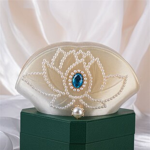 《盛莲》宋制发冠头饰 汉服配饰发饰金色3d打印仙气莲花发冠