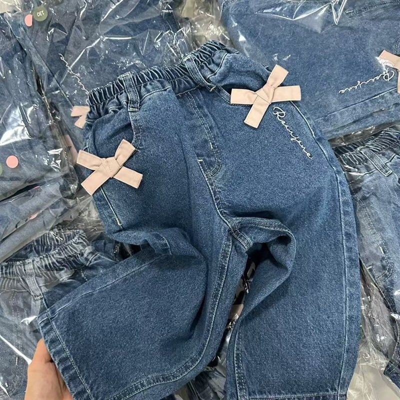 RJ韩系女童休闲裤长裤甜美百搭外穿裤子儿童春秋款洋气牛仔裤子,童装/婴儿装/亲子装,儿童牛仔裤,淘宝优惠券,粉丝福利购,淘宝优惠卷