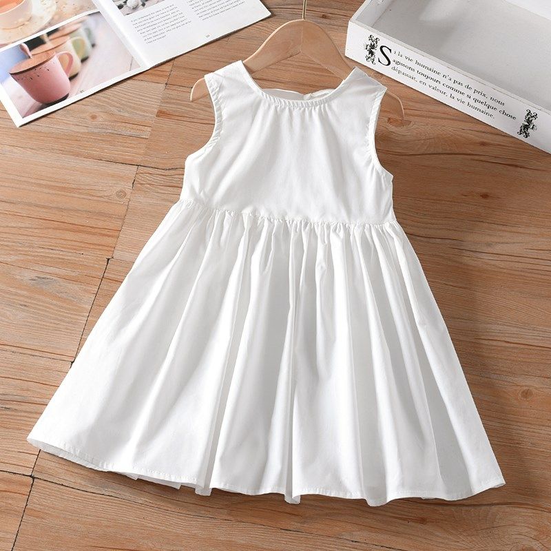 女童棉质连衣裙夏季新款儿童无袖韩版白胚公主裙白色可扎染背心裙,童装/婴儿装/亲子装,连衣裙,淘宝优惠券,粉丝福利购,淘宝优惠卷