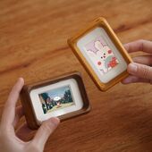 洗照片相框3寸情侣实木照片框正方形5寸相片框结婚迷你4寸小摆台