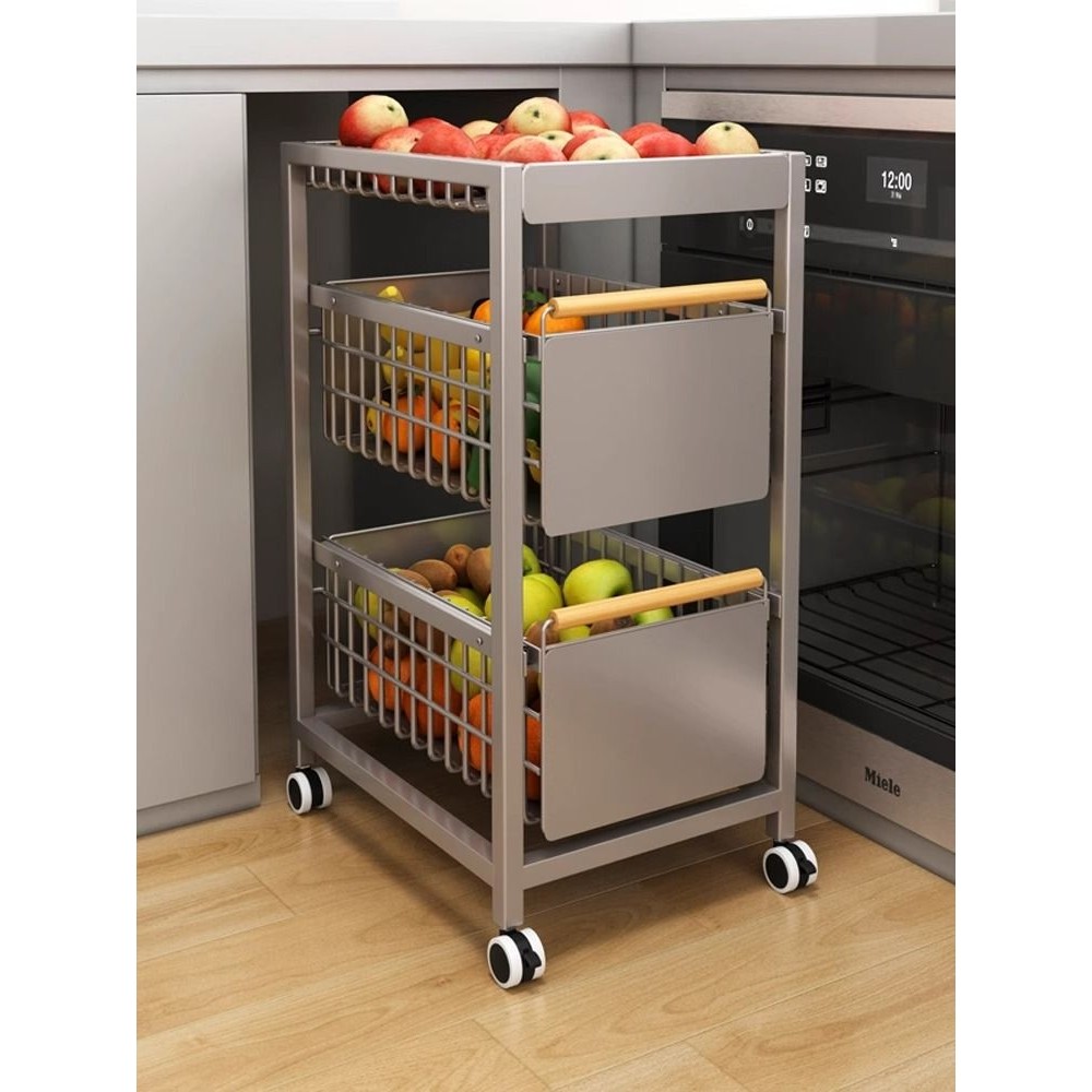 橱柜抽屉抽拉果蔬厨房柜内小推车置物架蔬菜置物架厨房台下小推车,厨房/烹饪用具,果蔬置物架/篮/框,淘宝优惠券,粉丝福利购,淘宝优惠卷