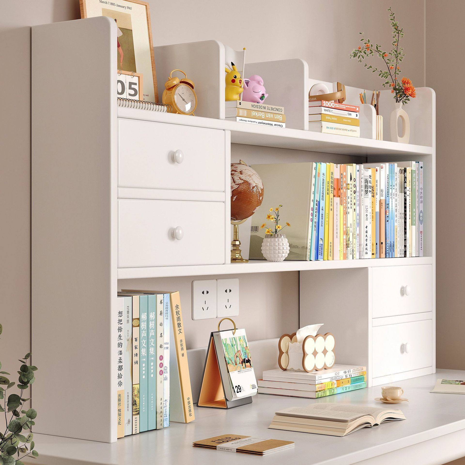 实木桌面书架书桌收纳架办公桌桌面置物架桌上立式多层儿童小书柜,住宅家具,搁板/置物架/家用陈列架,淘宝优惠券,粉丝福利购,淘宝优惠卷