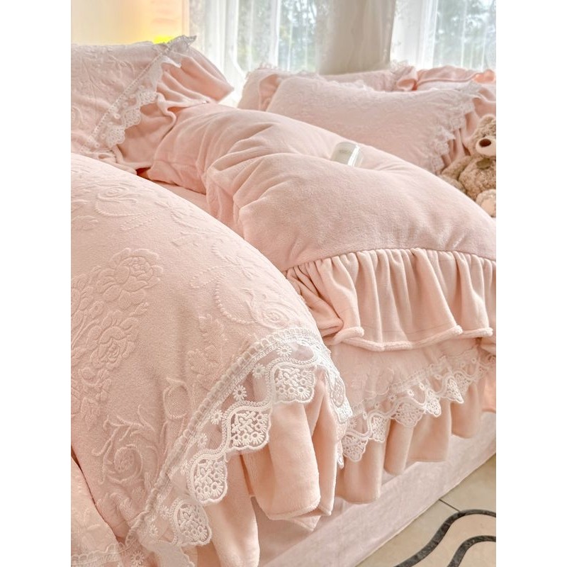 法式蜀绣A类牛奶绒四件套保暖被罩法兰珊瑚绒加厚床上用品4,床上用品,床品套件/四件套/多件套,淘宝优惠券,粉丝福利购,淘宝优惠卷