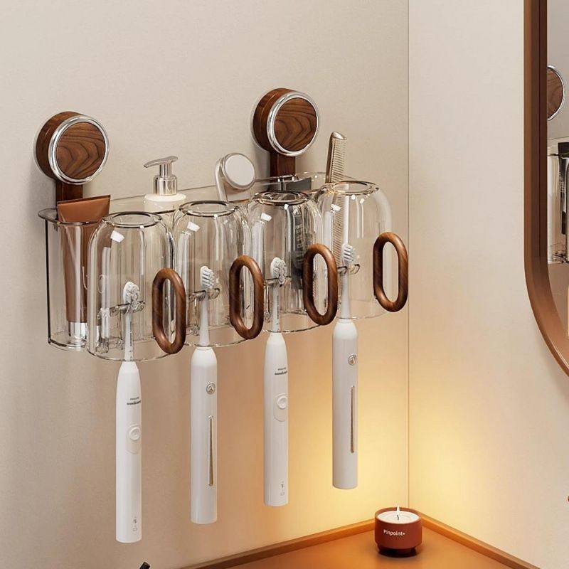 吸盘牙刷置物架卫生间洗漱台免打孔壁挂漱口杯电动牙具架,餐饮具,餐具笼/架,淘宝优惠券,粉丝福利购,淘宝优惠卷