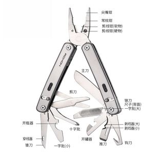 80S多功能可拆卸露营户外菲力构建4组合FLEX背夹自由钳子多功能