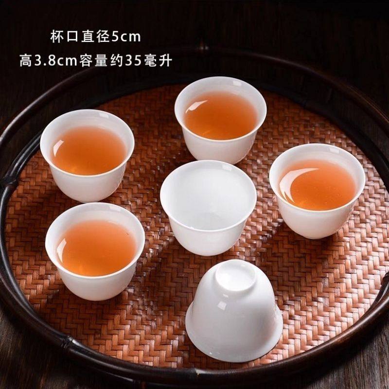 潮州骨瓷白骨薄胎小茶杯陶瓷品茗杯功夫茶泡茶喝家用茶具套装