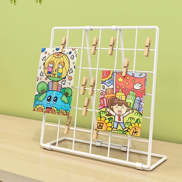 网格展示架幼儿园作品展示架美工区环创材料桌面摊位网片置物挂架
