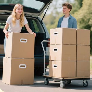 搬家打包整理箱子纸箱特大号储物收纳箱纸盒加厚带扣手家用箱