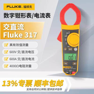 FLUKE福禄克317钳形表F319交直流真有效值钳表钳形万用电表