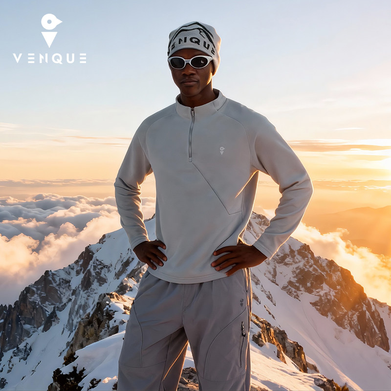 venque/范克美式半拉链长袖立领男士运动卫衣无帽内搭男2025新款,男装,卫衣,淘宝优惠券,粉丝福利购,淘宝优惠卷