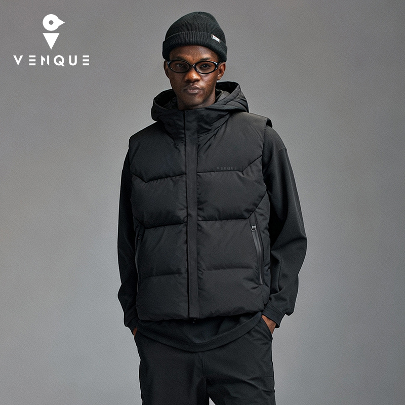 venque/范克男士保暖羽绒马甲