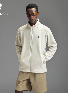 venque/范克户外抓绒衣女摇粒绒秋冬季拉链黑色卫衣休闲外套男款