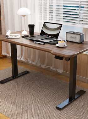 H1纯实木电动升降桌实木书桌家用可升降电脑桌学习桌办公桌电竞桌