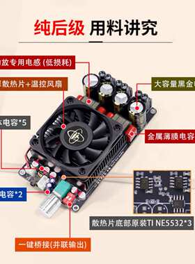 XY-AP3002纯后级数字功放板 TPA3255大功率300W*2桥接单声道无POP