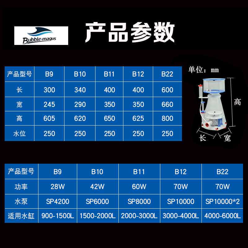 BM蛋分 CURVE B系列蛋白质分离器 电子涡轮单向水泵 B9 B10 B11