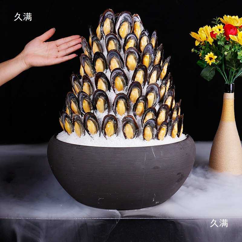 海鲜刺身拼盘三文鱼模型海鲜姿造酒店自助生蚝扇贝青口贝模型