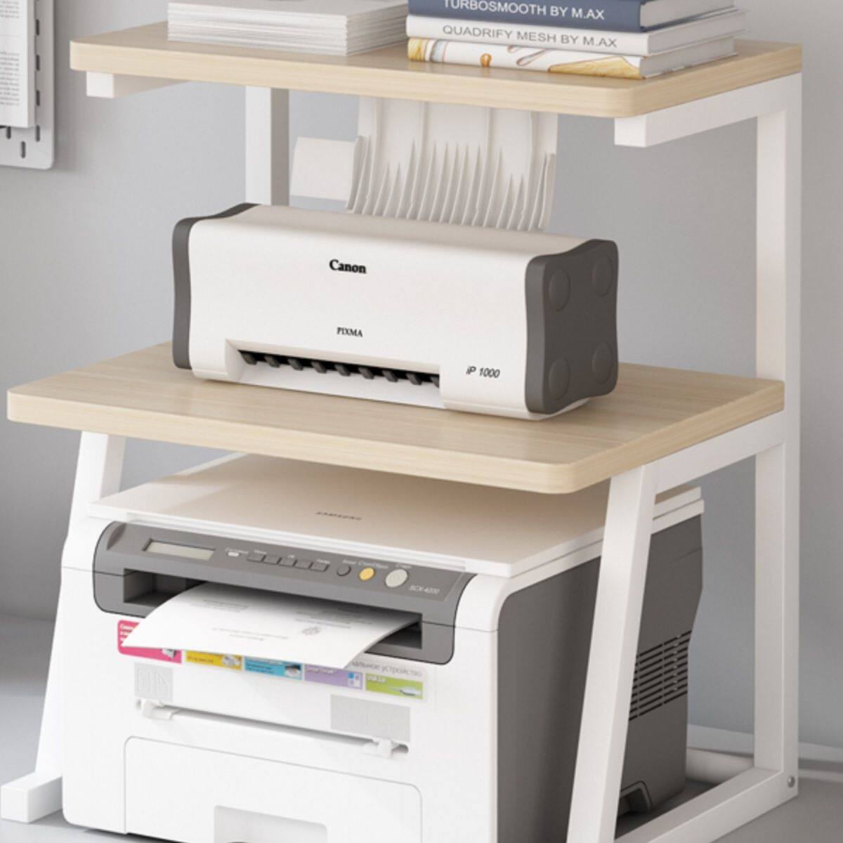 桌面三层小型打印机置物架办公室放针式票据打印机复印机收纳架子