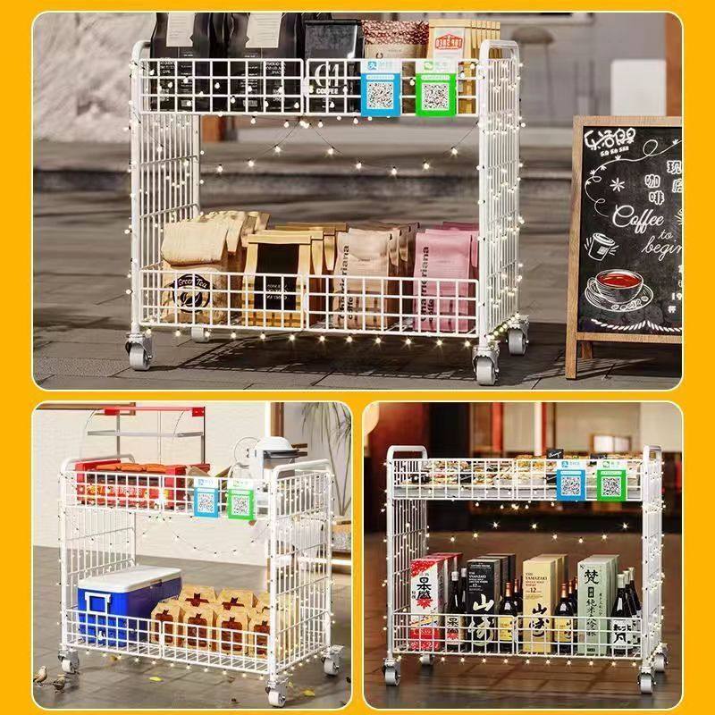 冰粉小推车加厚款可折叠移动网红摆摊花车货架小吃车车架一件,商业/办公家具,促销架/促销车/摊位架,淘宝优惠券,粉丝福利购,淘宝优惠卷