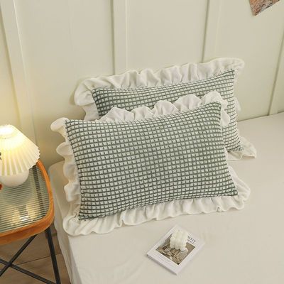 冬季爆款牛奶绒枕套加厚保暖48x74一对装学生宿舍女双面绒可拆洗