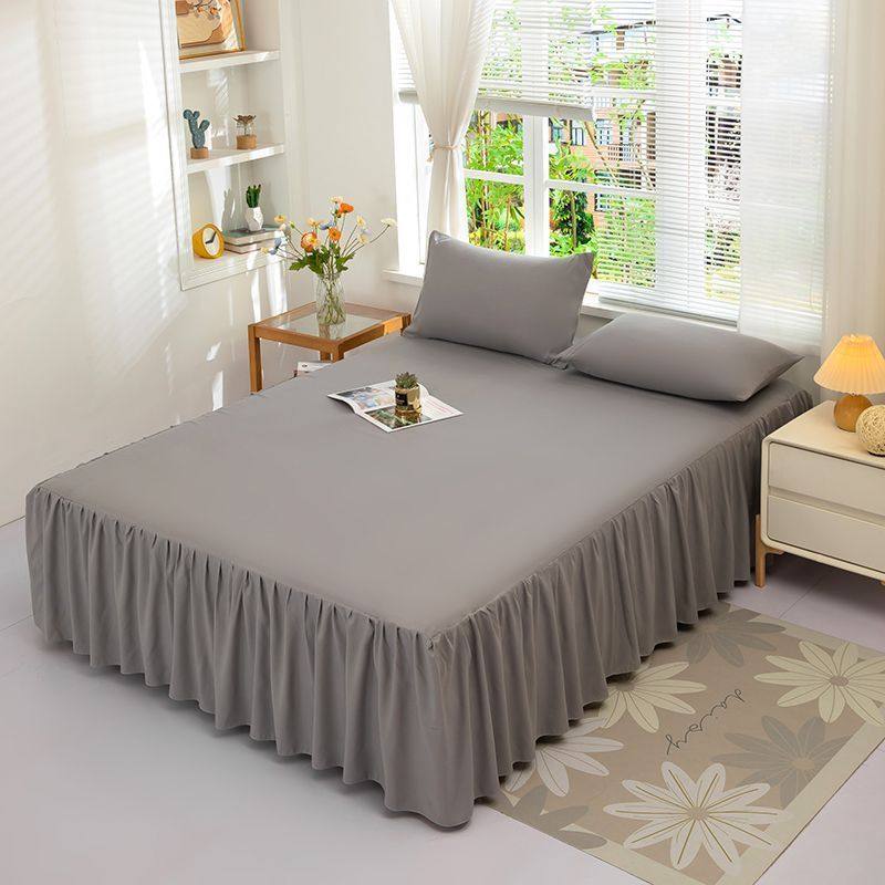 保护套床裙床笠单件床罩床套保护套防滑1.8纯色床单三件套磨毛,床上用品,床裙,淘宝优惠券,粉丝福利购,淘宝优惠卷