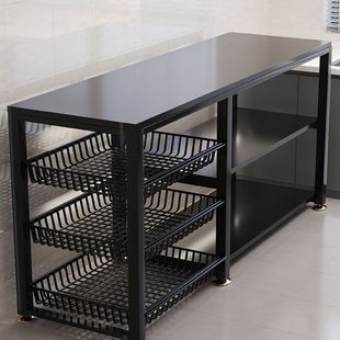 新款厨房置物架落地多层收纳架多功能家用烤箱蔬菜架子储物架