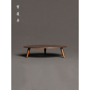 ?三足紫铜壶托壶架 壶承养壶垫 铜制壶托茶托杯垫隔热垫茶垫铜茶