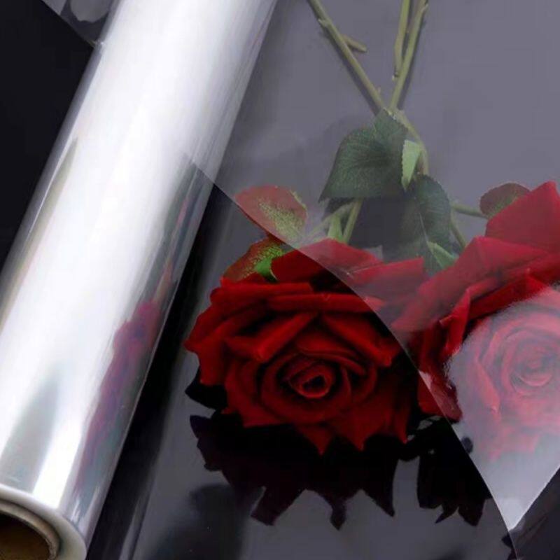 鲜花防水加厚包装纸4.7丝全透明玻璃塑料纸花束材料花店用品包装