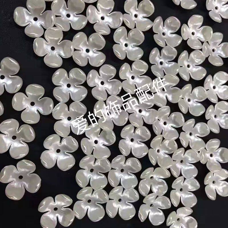 幸福花材料珍珠色四叶花瓣花片铃兰花仿珍珠手工串珠