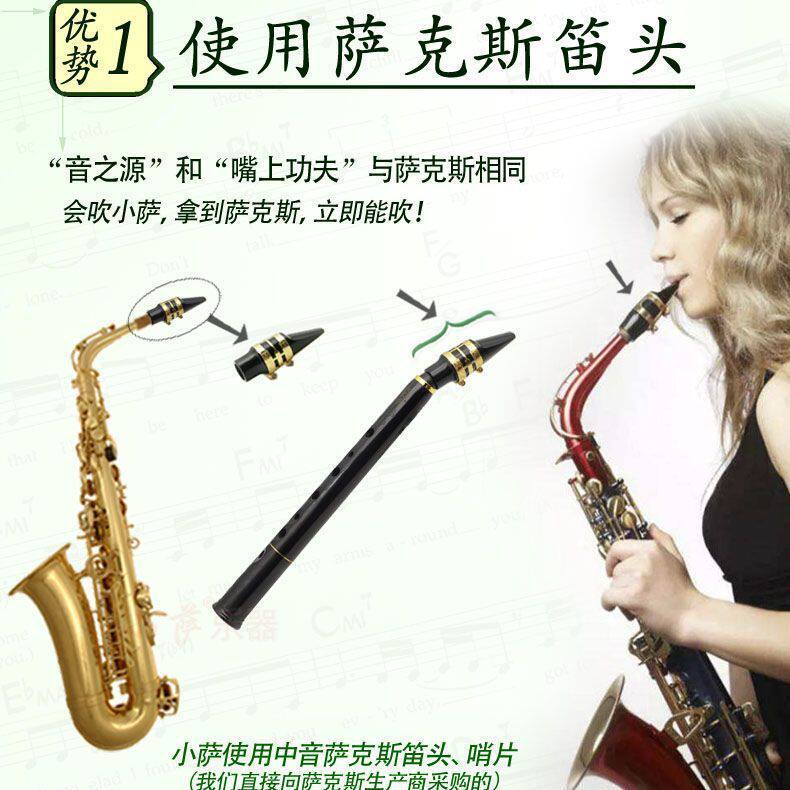 8孔简易迷你萨克斯风便携式初学者中音笛头高音直管乐器