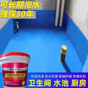 卫生间防水涂料水池鱼池长期泡水js防水胶厨房厕所补漏材料漆专用